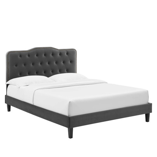 Amber Performance Velvet Queen Platform Bed MOD-6777-CHA