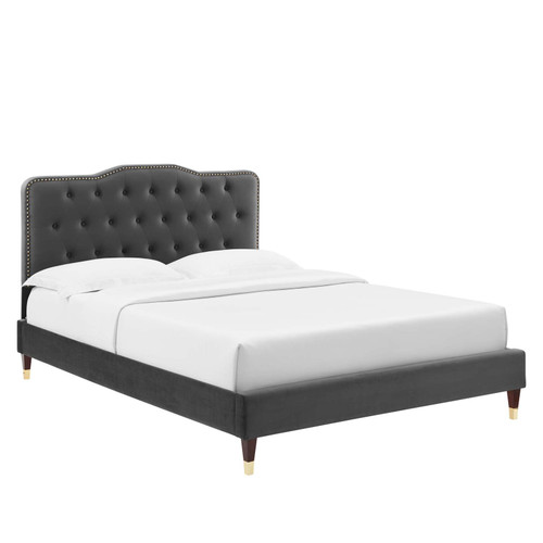 Amber Performance Velvet Queen Platform Bed MOD-6776-CHA