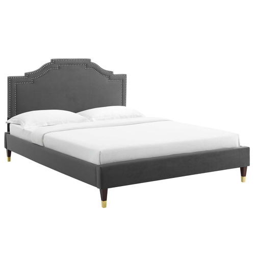 Adelaide Performance Velvet King Platform Bed MOD-6863-CHA