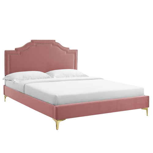 Adelaide Performance Velvet King Platform Bed MOD-6862-DUS