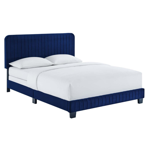 Celine Channel Tufted Performance Velvet Full Bed MOD-6331-NAV