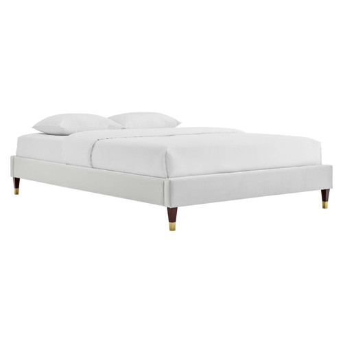 Harlow Queen Performance Velvet Platform Bed Frame MOD-6270-LGR