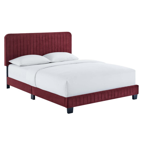 Celine Channel Tufted Performance Velvet Full Platform Bed MOD-6335-MAR