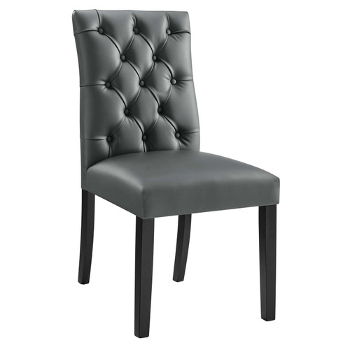 Duchess Button Tufted Vegan Leather Dining Chair EEI-2230-GRY