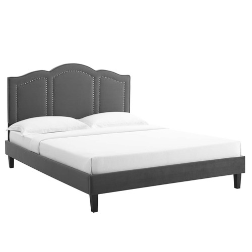 Emerson Performance Velvet Queen Platform Bed MOD-6579-CHA