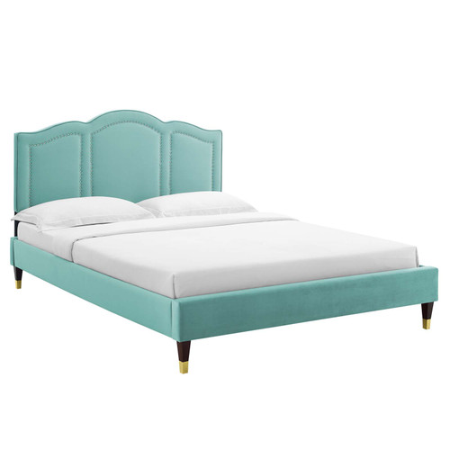 Emerson Performance Velvet Queen Platform Bed MOD-6578-MIN