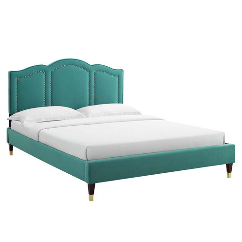 Emerson Performance Velvet Full Platform Bed MOD-6854-TEA