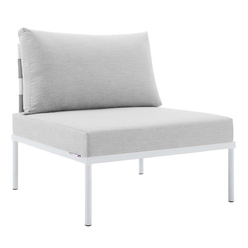 Harmony Sunbrella® Outdoor Patio Aluminum Armless Chair EEI-4960-GRY-GRY