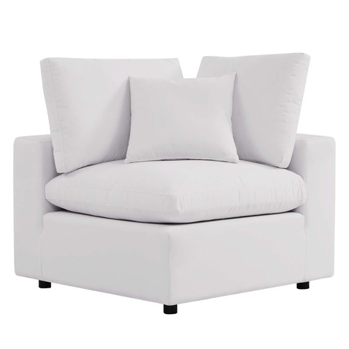 Commix Overstuffed Outdoor Patio Corner Chair EEI-4904-WHI