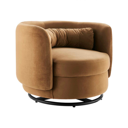 Relish Performance Velvet Swivel Chair EEI-5001-BLK-COG