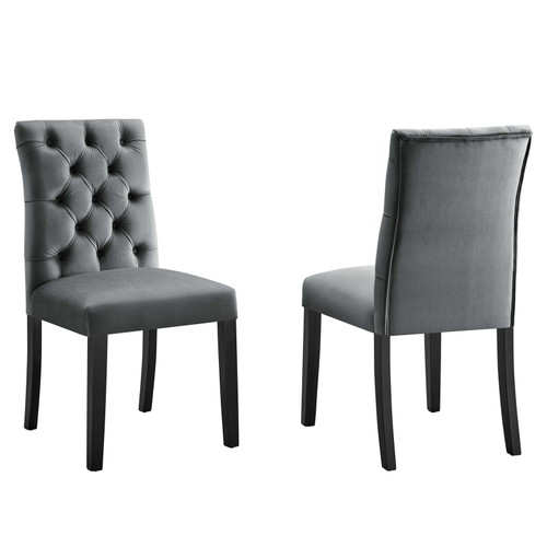 Duchess Performance Velvet Dining Chairs - Set of 2 EEI-5011-GRY