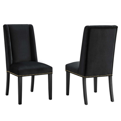 Baron Performance Velvet Dining Chairs - Set of 2 EEI-5012-BLK