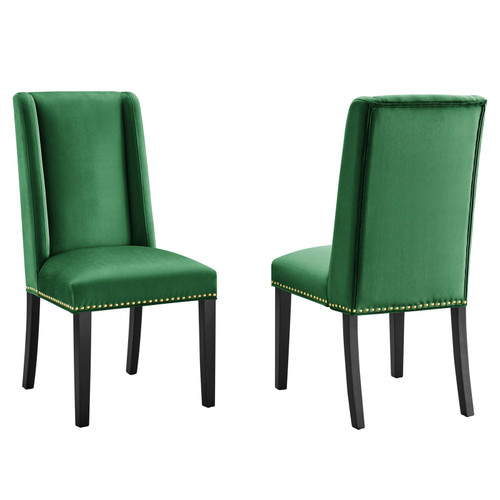 Baron Performance Velvet Dining Chairs - Set of 2 EEI-5012-EME
