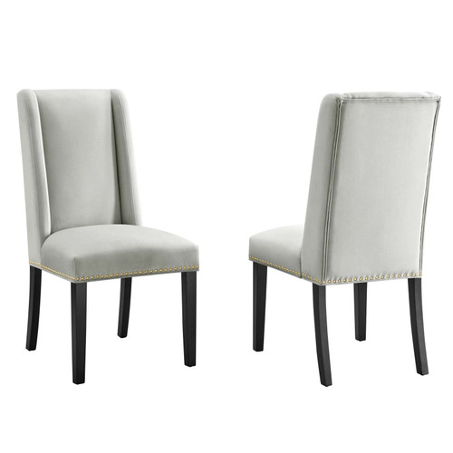 Baron Performance Velvet Dining Chairs - Set of 2 EEI-5012-LGR