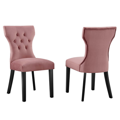 Silhouette Performance Velvet Dining Chairs - Set of 2 EEI-5014-DUS