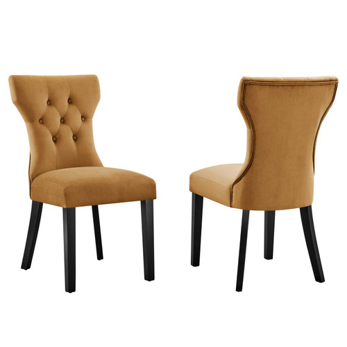 Silhouette Performance Velvet Dining Chairs - Set of 2 EEI-5014-COG
