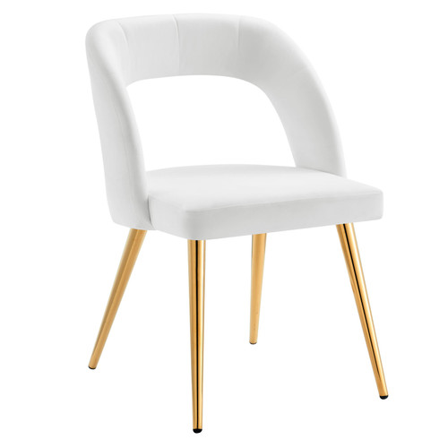 Marciano Performance Velvet Dining Chair EEI-4680-GLD-WHI