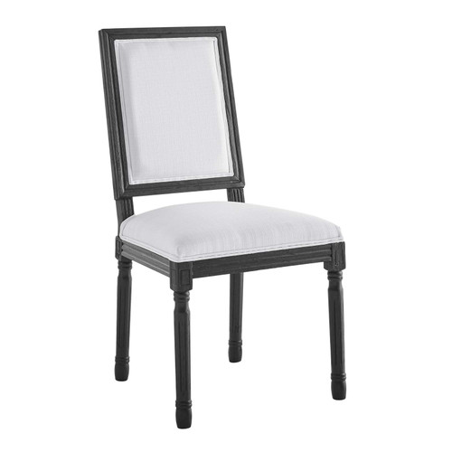 Court French Vintage Upholstered Fabric Dining Side Chair EEI-4661-BLK-WHI