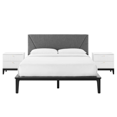 Dakota 3 Piece Upholstered Bedroom Set MOD-6961-WHI