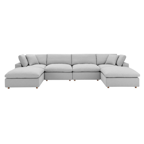 Commix Down Filled Overstuffed 6-Piece Sectional Sofa EEI-3362-LGR