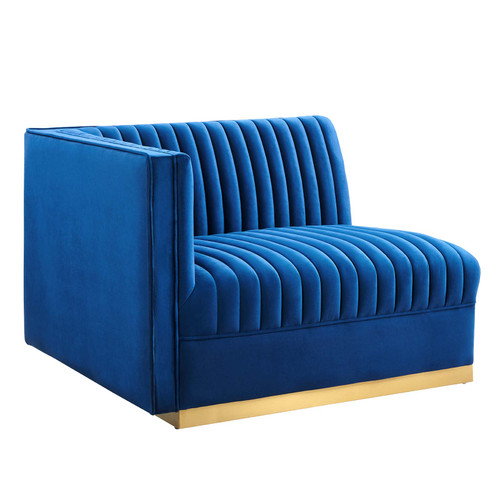 Sanguine Channel Tufted Performance Velvet Modular Sectional Sofa Left-Arm Chair EEI-6031-NAV