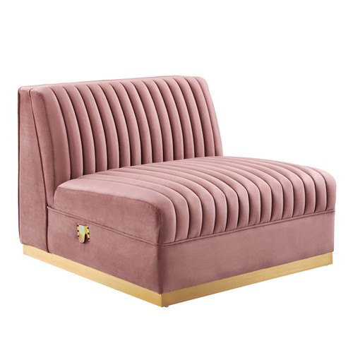 Sanguine Channel Tufted Performance Velvet Modular Sectional Sofa Armless Chair EEI-6033-DUS