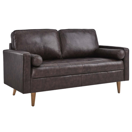 Valour Leather Loveseat EEI-5870-BRN