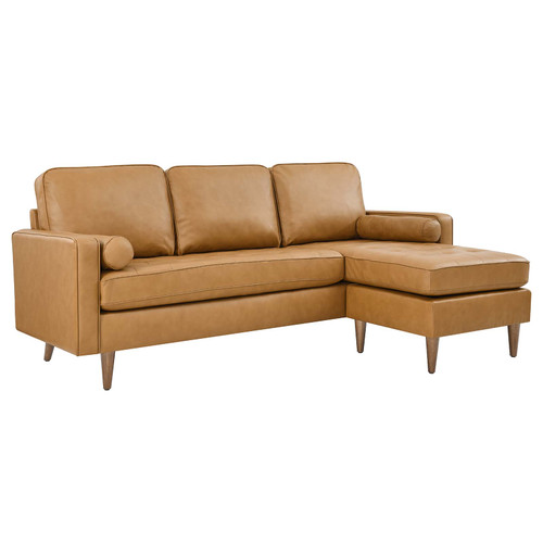 Valour 78" Leather Apartment Sectional Sofa EEI-5872-TAN