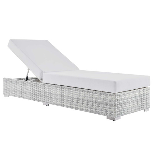 Convene Outdoor Patio Chaise EEI-4307-LGR-WHI