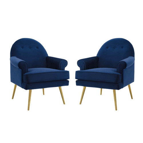 Revive Armchair Performance Velvet Set of 2 EEI-4295-NAV