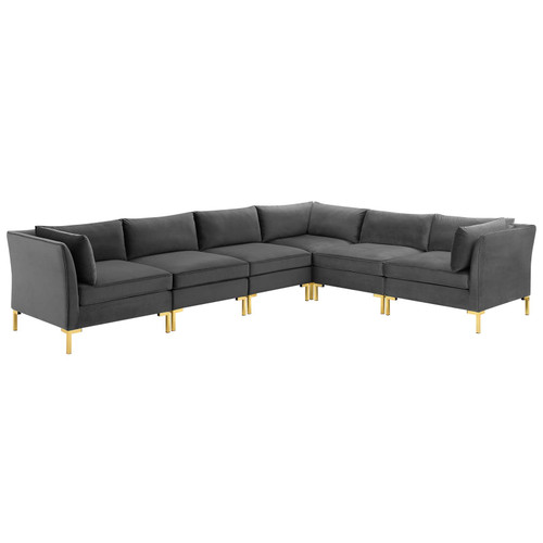 Ardent 6-Piece Performance Velvet Sectional Sofa EEI-4277-GRY