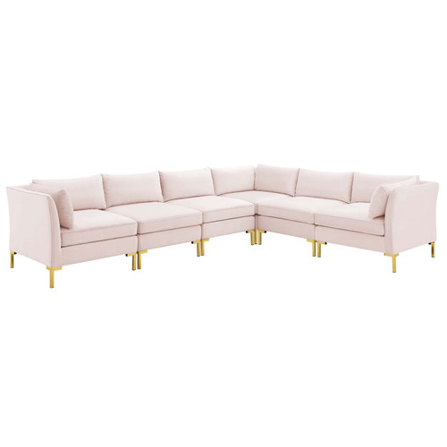 Ardent 6-Piece Performance Velvet Sectional Sofa EEI-4277-PNK