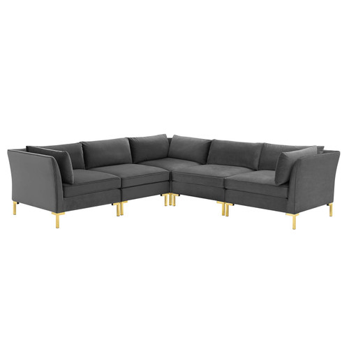 Ardent 5-Piece Performance Velvet Sectional Sofa EEI-4275-GRY