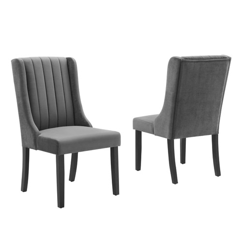 Renew Parsons Performance Velvet Dining Side Chairs - Set of 2 EEI-4244-GRY