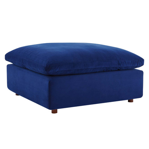 Commix Down Filled Overstuffed Performance Velvet Ottoman EEI-4365-NAV