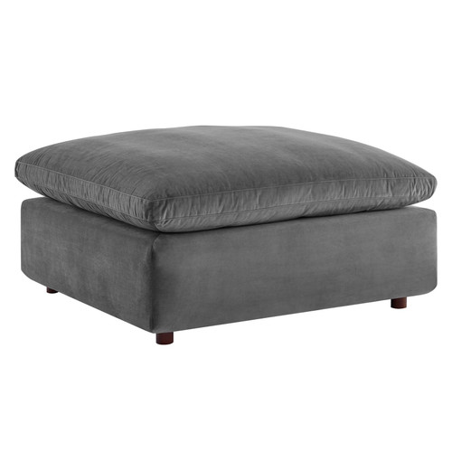 Commix Down Filled Overstuffed Performance Velvet Ottoman EEI-4365-GRY