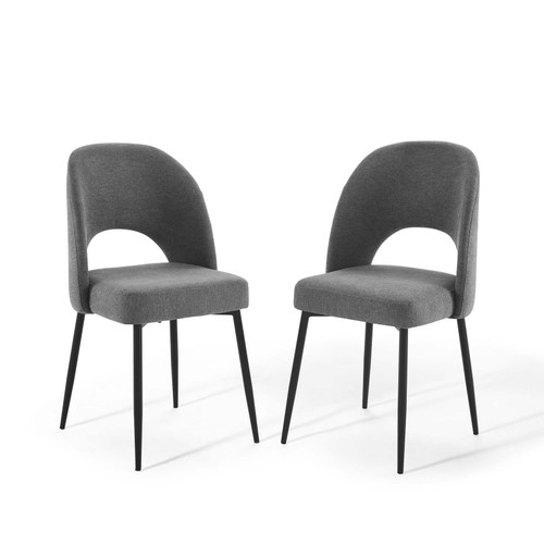 Rouse Dining Side Chair Upholstered Fabric Set of 2 EEI-4490-BLK-CHA