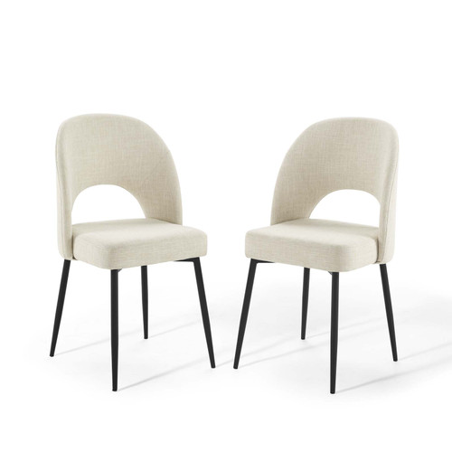 Rouse Dining Side Chair Upholstered Fabric Set of 2 EEI-4490-BLK-BEI