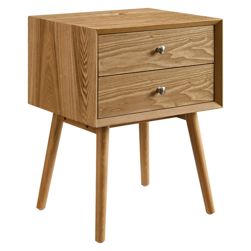 Ember Wood Nightstand With USB Ports EEI-4343-NAT-NAT