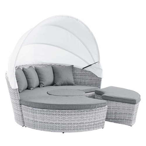 Scottsdale Canopy Outdoor Patio Daybed EEI-4442-LGR-GRY