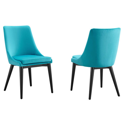 Viscount Accent Performance Velvet Dining Chairs - Set of 2 EEI-5816-BLU