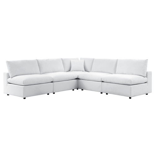 Commix 5-Piece Sunbrella® Outdoor Patio Sectional Sofa EEI-5588-WHI