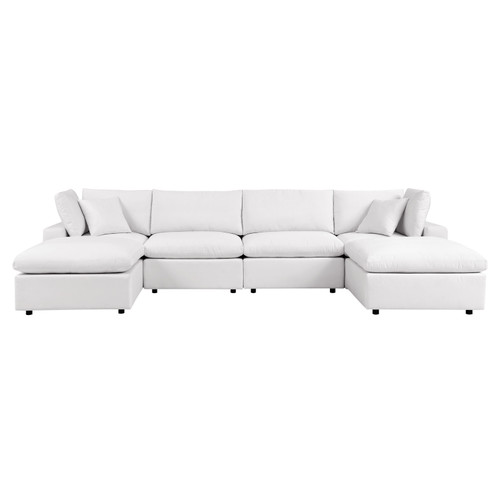 Commix 6-Piece Outdoor Patio Sectional Sofa EEI-5585-WHI