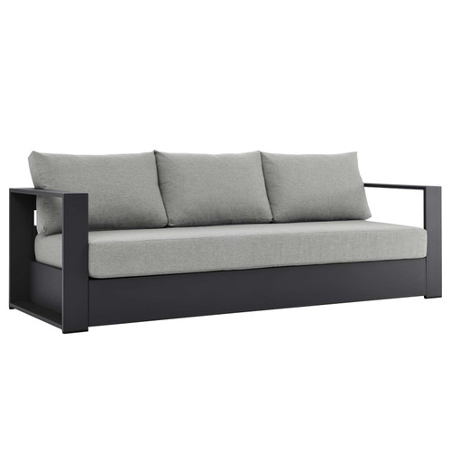 Tahoe Outdoor Patio Powder-Coated Aluminum Sofa EEI-5676-GRY-GRY