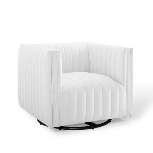 Conjure Tufted Swivel Upholstered Armchair EEI-3926-WHI