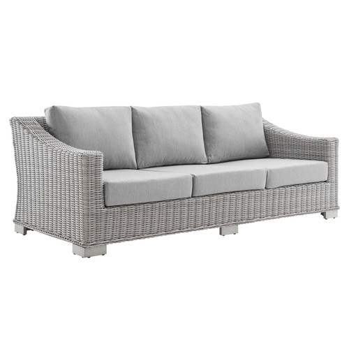 Conway Sunbrella® Outdoor Patio Wicker Rattan Sofa EEI-3974-LGR-GRY