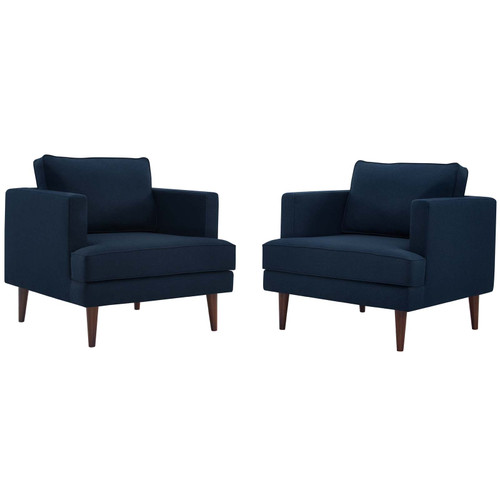 Agile Upholstered Fabric Armchair Set of 2 EEI-4079-BLU