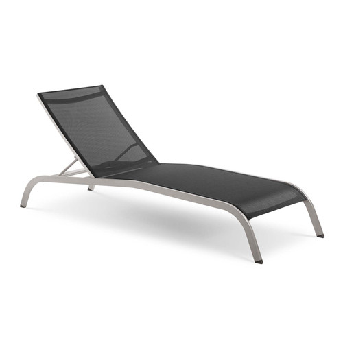 Savannah Mesh Chaise Outdoor Patio Aluminum Lounge Chair EEI-3721-BLK