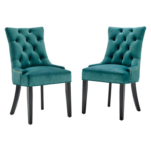 Regent Tufted Performance Velvet Dining Side Chairs - Set of 2 EEI-3780-TEA