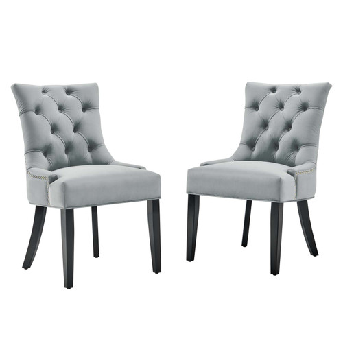 Regent Tufted Performance Velvet Dining Side Chairs - Set of 2 EEI-3780-LGR